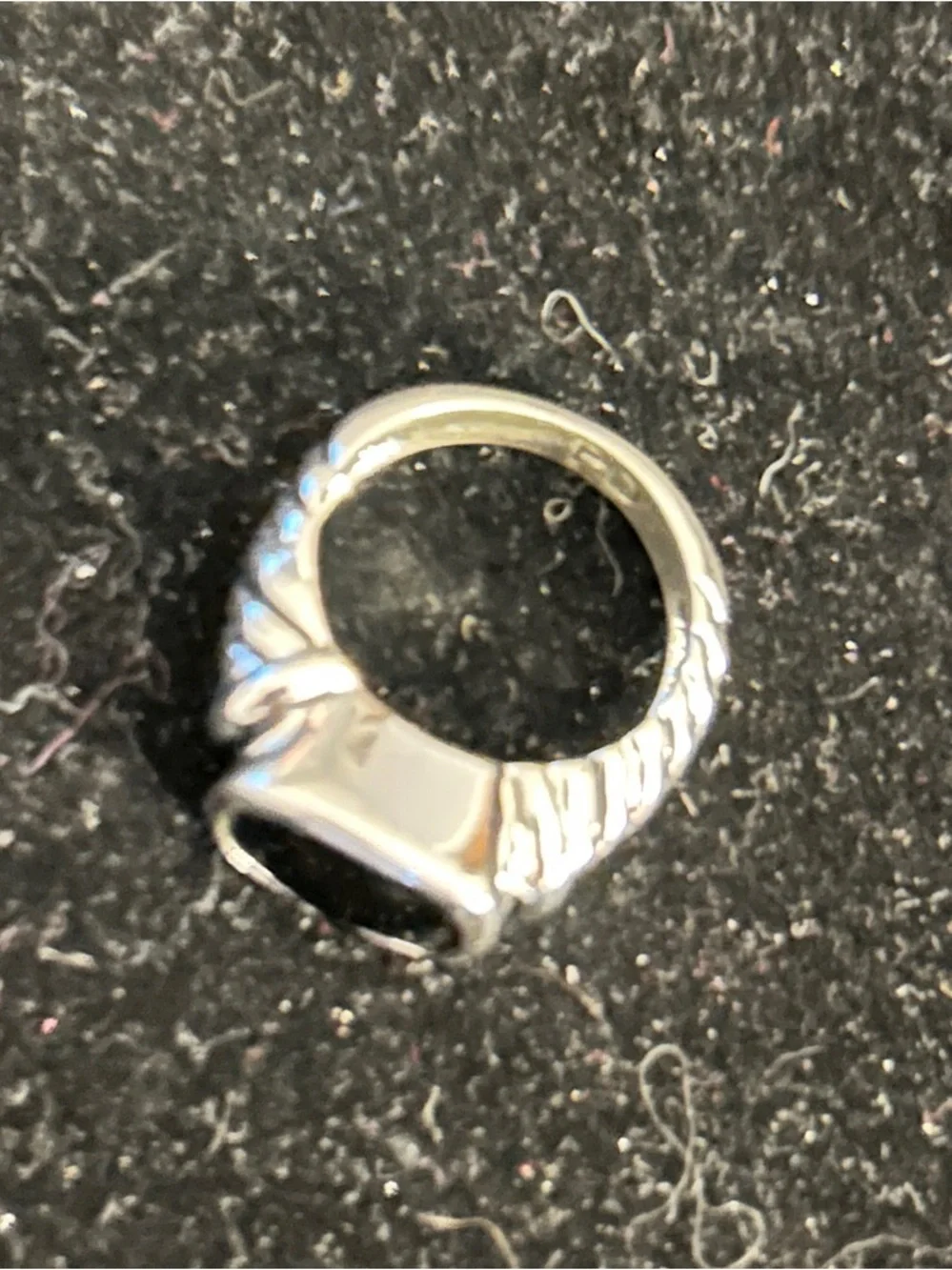 Vintage Premier Designs PD Black Faceted Glass Ring Size 7